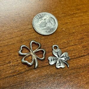 VTG Set of Two Shamrock Clover Charms, Sterling Silver 925